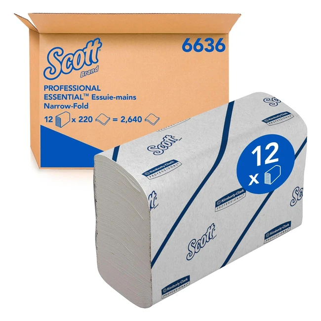 Toallas Secamanos Scott Essential 6636 - 12 Paquetes x 220 Unidades - Papel Blanco