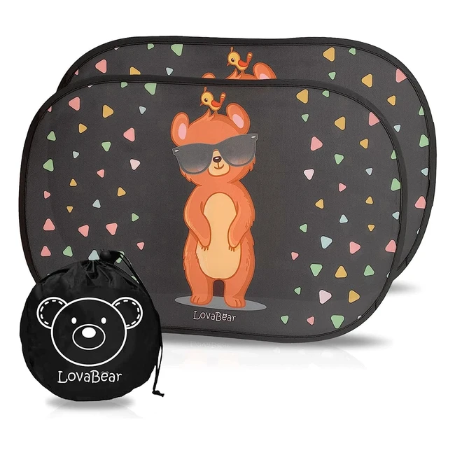 Tendine parasole auto Lovabear - Protezione UV - 2 pezzi - 51x31cm