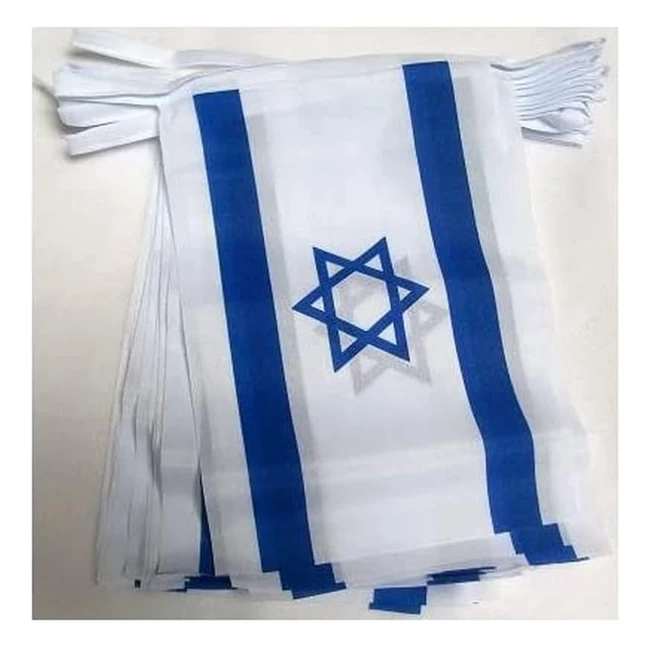 Israel Fahnenkette 6m 20 Flaggen 21x14cm - Hochwertige israelische Girlande