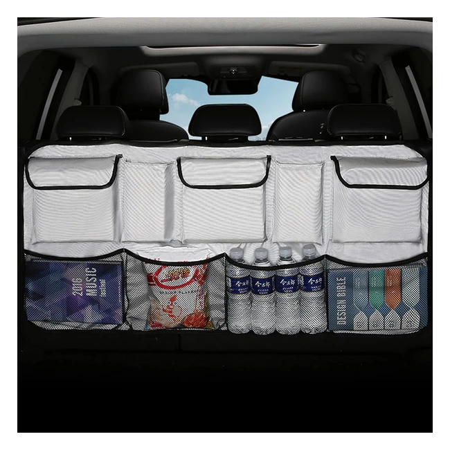 Organisateur Coffre Voiture Einesin 9 Poches Oxford Imperméable Gris