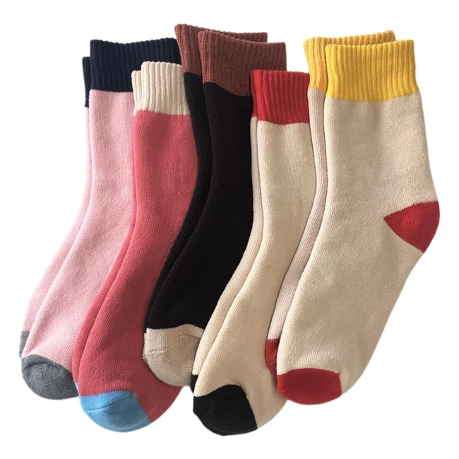Cozy Boot Socks for Women | Vojopi Thermal Wool Socks | 5 Pairs | UK 48