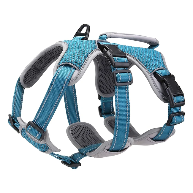 Belpro Multiuse Support Dog Harness - Reflective Adjustable Vest - No Pull - Durable Handle - Blue S