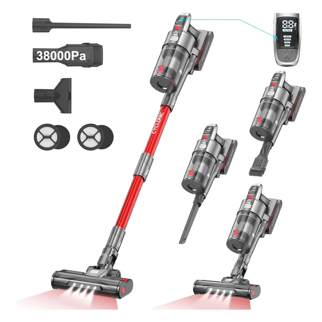 Vistefly B6 Aspirateur Balai Sans Fil 500W 38Kpa Super Puissant 5 Niveaux Succion