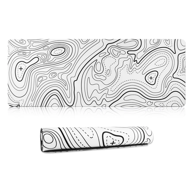 Tapis de Souris XXL Hoyixi 800 x 300 x 3mm Blanc - Résistant à l'Usure et Antidérapant