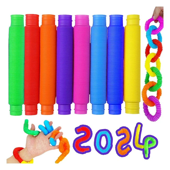Mini Pop Tubes 16 pezzi - Giocattoli Sensoriali Colorati - Anti Stress e Ansia