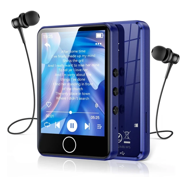 Reproductor MP3 AGPTEK 64GB Bluetooth 53 Pantalla Tctil Completa HIFI Msica