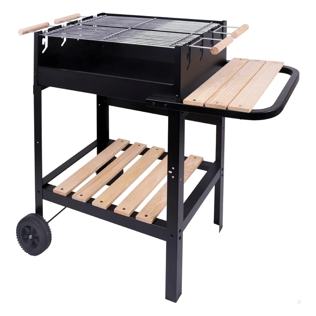 Barbacoa Aktive Carbón y Leña Doble Parrilla 1005x40x885 cm - 3 Alturas Regulables