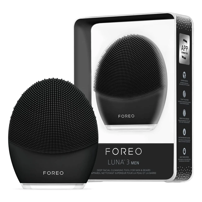 FOREO Luna 3 Men - Gesichtsreinigungsbürste für Haut & Bart - Straffendes Silikon-Gesichtsmassagegerät - Elektrisch