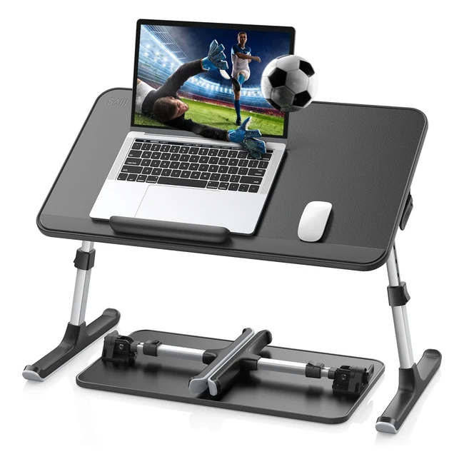 Mesa de Cama Plegable Saiji Lapdesk - Altura Ajustable - Portátil - Negro