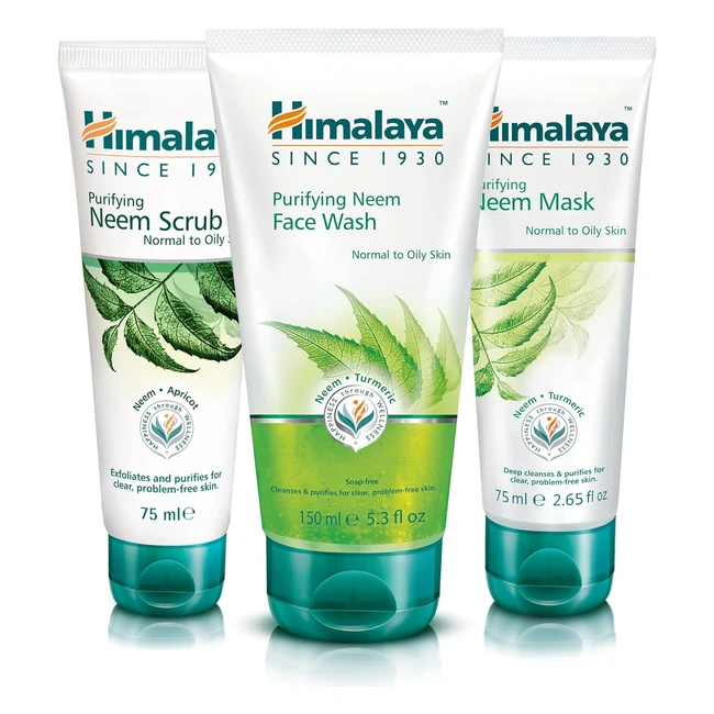 Himalaya Herbals Neem Face Wash Set with Scrub  Mask - Pore Cleansing  Pimple 