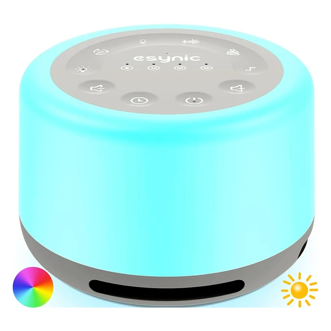Mquina de Ruido Blanco Esynic para Bebs - 30 Sonidos Relajantes - Luz Noctur