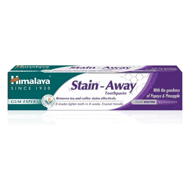 Himalaya Herbals Enamel Friendly Stainaway Toothpaste - Removes Tea Coffee Stains - Multiaction - 75ml