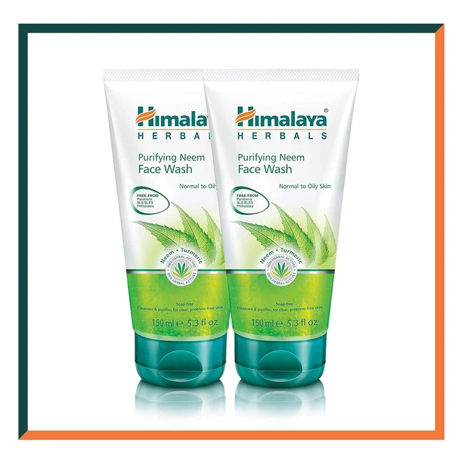 Gel detergente viso Himalaya Herbals Neem 150g - Pulisce i pori e combatte l'acne - 2 confezioni