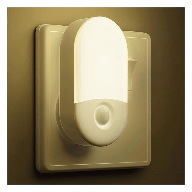 LOHAS Plug In Night Light for Kids 2 Pack Dusk to Dawn Sensor 3000K Warm White