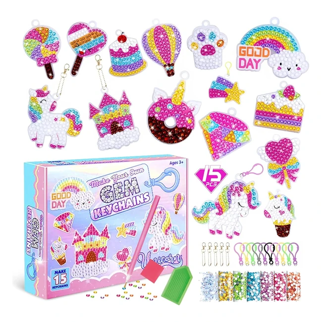 Cayuden Portecls Peinture Diamant 15pcs Licorne Accessoires 5D Adulte Enfant Cad