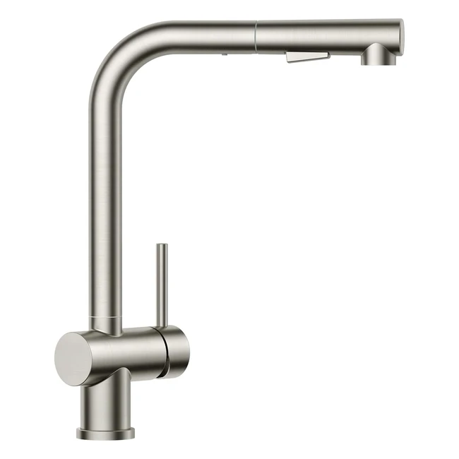 Robinet de cuisine Forious mitigeur pivotant 360° avec douchette extractible - Acier inoxydable