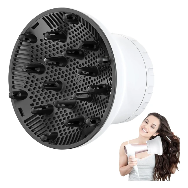 Aiseely Hair Diffuser Universal Attachment for Curly Hair - White