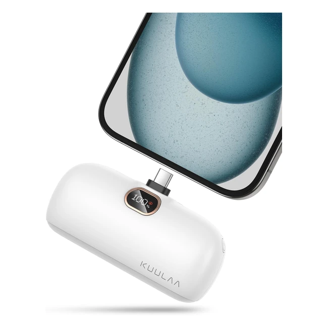 Kuulaa USB C Portable Charger Mini Power Bank 5000mAh 20W PD Fast Charging for iPhone Samsung Google Pixel Android Phones