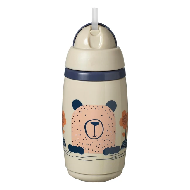 Tommee Tippee Superstar Insulated Straw Cup for Toddlers - Leakproof & Hygienic - 266ml - Warm Grey