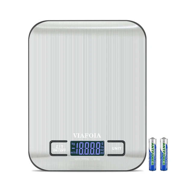 Viafoia Digital Kitchen Scale 5kg11lb Professional Electronic Weighing Scales LC