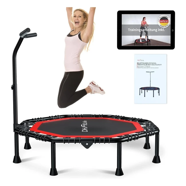 Trampoln Fitness Plegable DH Fitlife 128cm con 3 Niveles de Agarre Ajustables