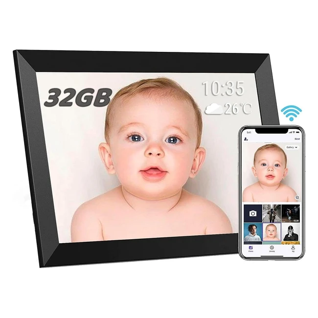 Marco Digital Tekxdd 10 Pulgadas 32GB - Rotación Automática - Comparte Fotos y Videos - Frameo