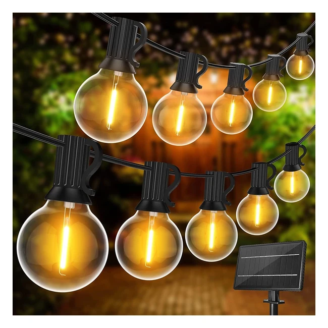 Suwin 102ft Solar Festoon Light Outdoor LED String Lights Garden with 502 Shatterproof Globe Bulbs