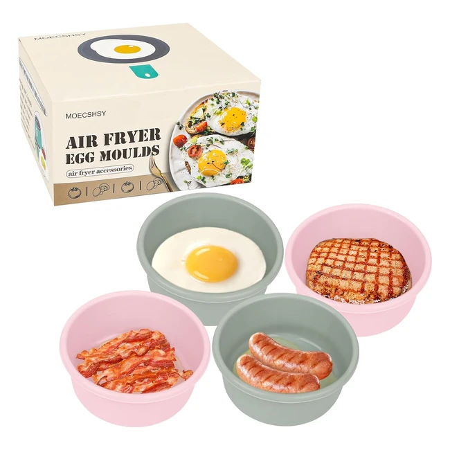 Nonstick Silicone Air Fryer Egg Moulds 4-Pack - Cooking & Baking Accessories