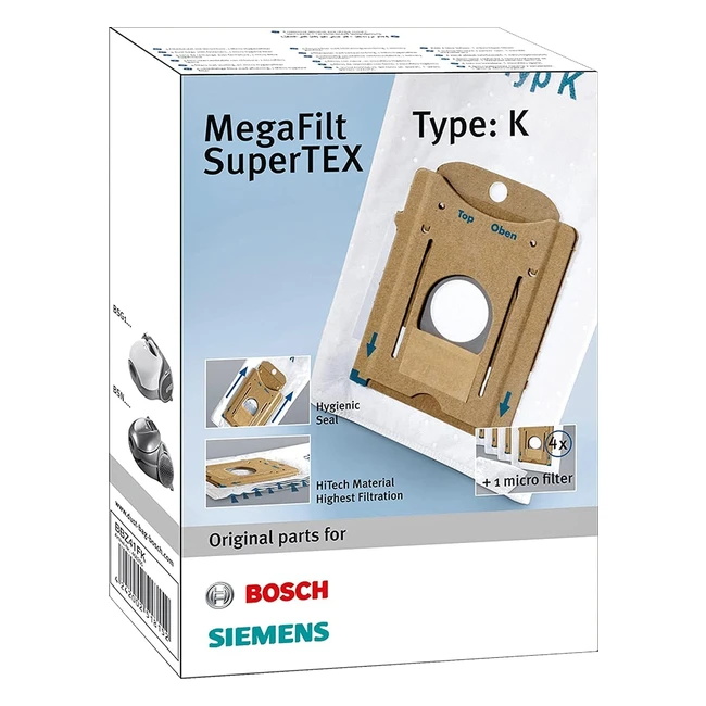 Sacchetti per aspirapolvere Bosch BBZ41FK - Filtrazione del 999 - Resistente a