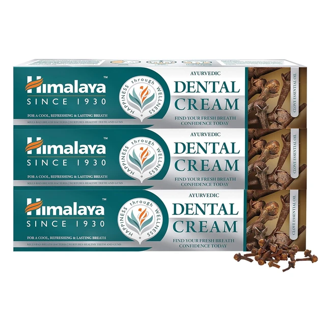 Himalaya Ayurvedic Dental Cream with Clove Oil 100g Pack of 3 - Prevents Cavities & Bad Breath