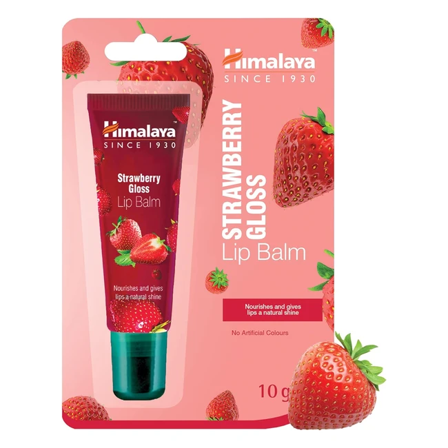 Himalaya Lip Balm Strawberry Gloss Tube 10g - Glossy Shine  Delicate Tint