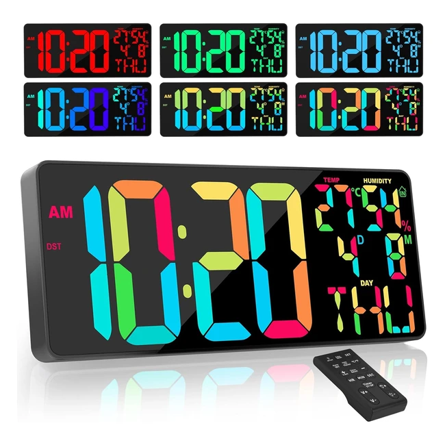 Horloge murale numrique LED 18 pouces Xrexs avec tlcommande - Temprature