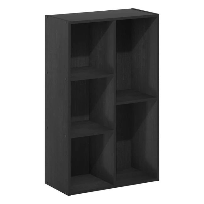 Etagère ouverte 5 cubes Furinno Luder - Bois noir - Assemblage sans outil
