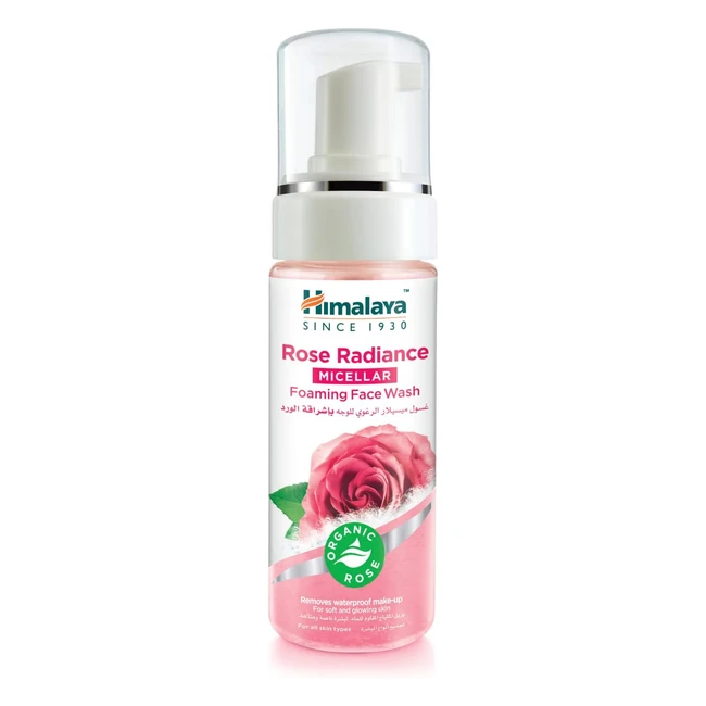 Himalaya Rose Radiance Micellar Foaming Face Wash 150ml - Removes Waterproof Mak