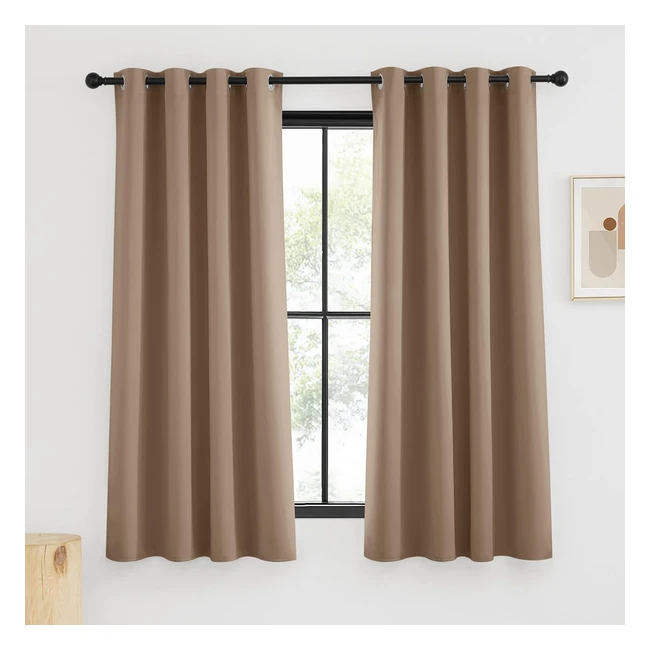 Rideaux Isolation Thermique Kgorge 140x175cm 2 pices - Moka