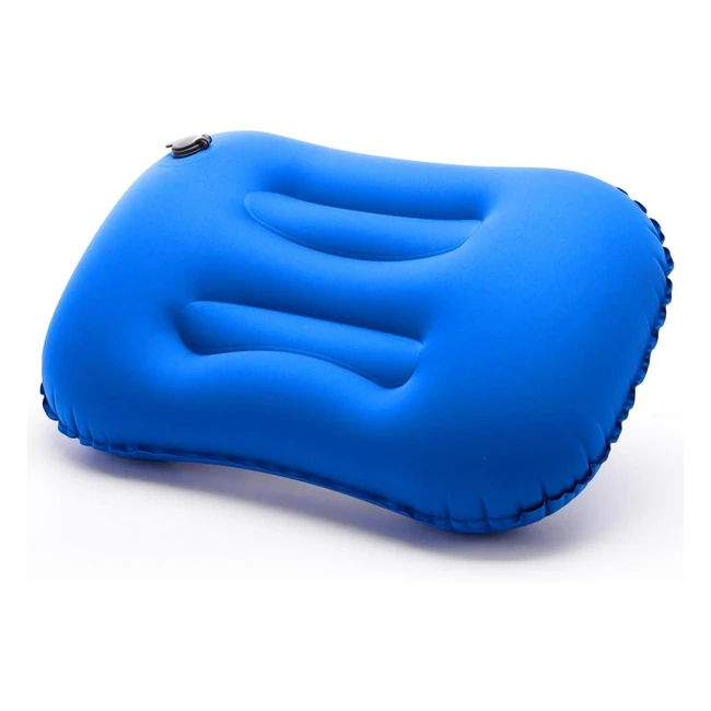 Cuscino Gonfiabile da Viaggio Ultraleggero - Pitasha #1234 - Supporto Collo e Lombare Blu