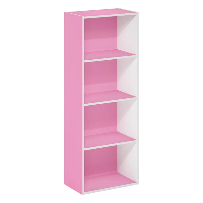 Bibliothque Ouverte Furinno Luder 4 Tages BlancRose - Supporte Jusqu 45kg 
