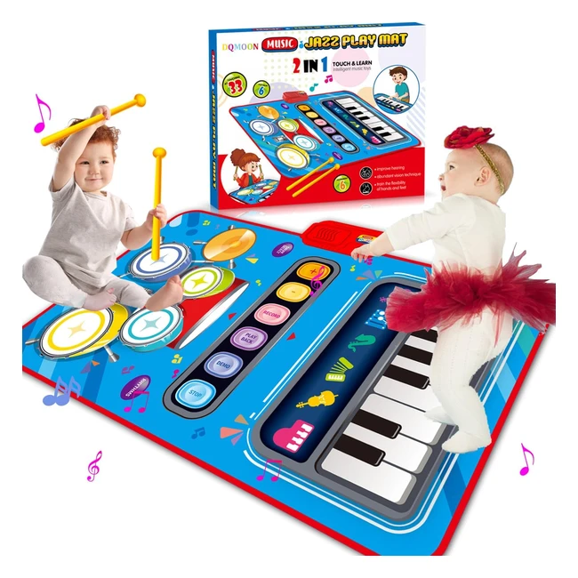 Dqmoon Alfombra Piano Musical 2 en 1 para Bebés - Juguetes Educativos - Regalos de Navidad