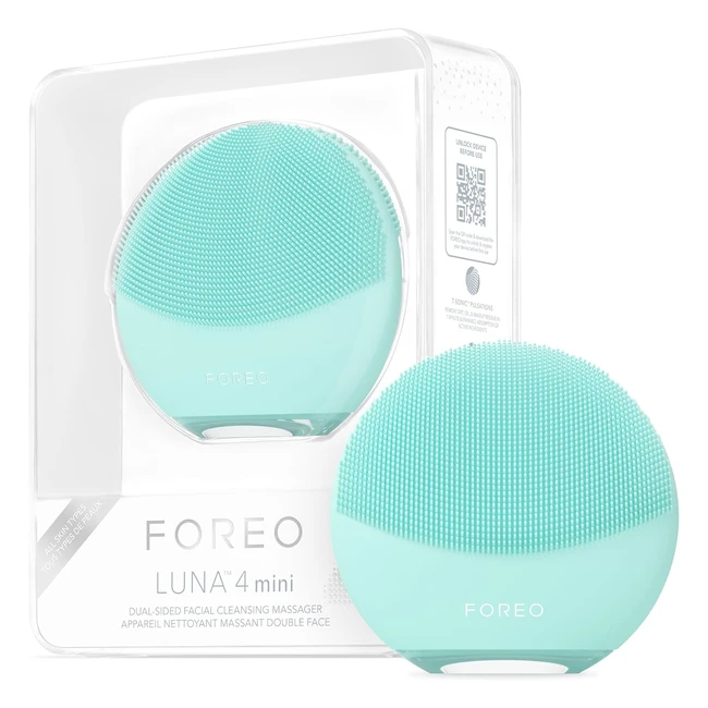 Foreo Luna 4 Mini Facial Cleansing Brush - Premium Face Care Travel Accessories - Arctic Blue
