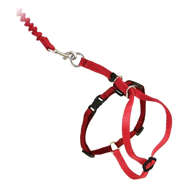 PetSafe Easy Walk Cat Harness with Bungee Lead - Comfortable Control - Adjustable Fit - MediumRed
