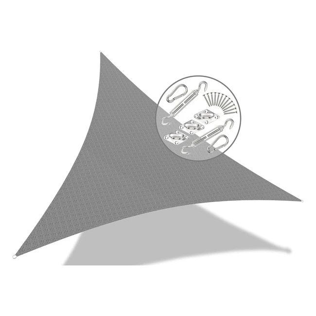 Vounot Sonnenschutz Dreiecksmarkise 5x5x5m Grau - UV-Schutz atmungsaktiv