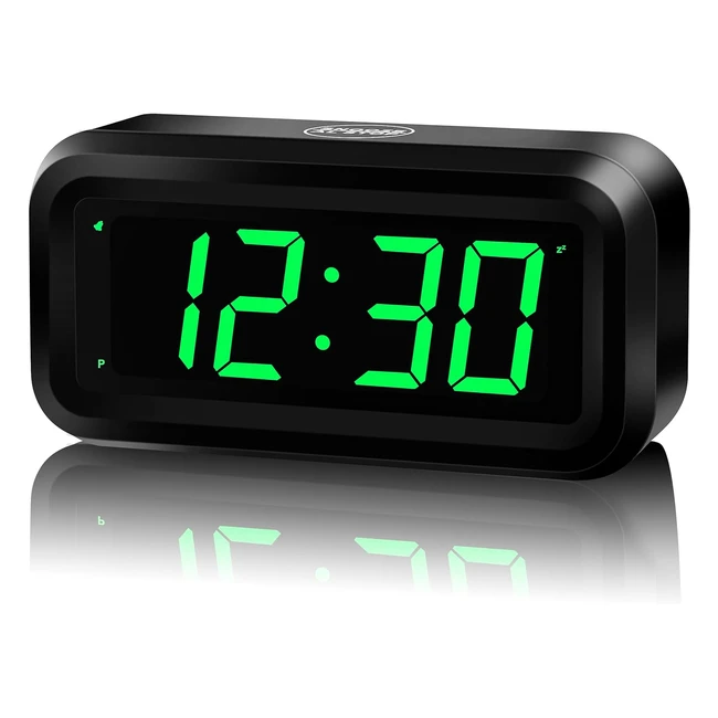 Kwanwa Cordless Digital LED Alarm Clock  Big 12 LED Time Display  AA Battery O
