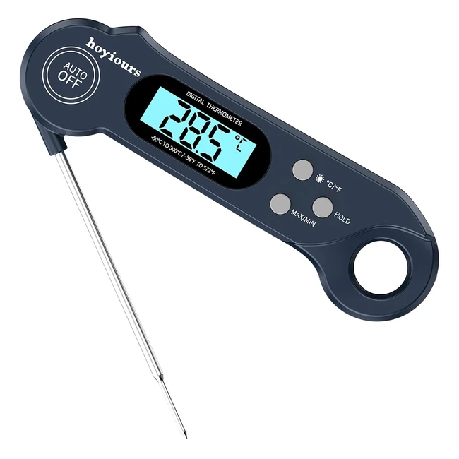Hoyiours Digital Meat Thermometer Probe  Ultra Fast  LCD Display  Auto Shutdo