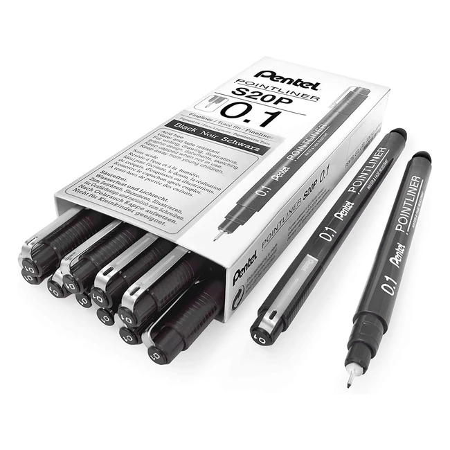 Penna Pentel S20P Pointliner Nero 01mm - Confezione da 12