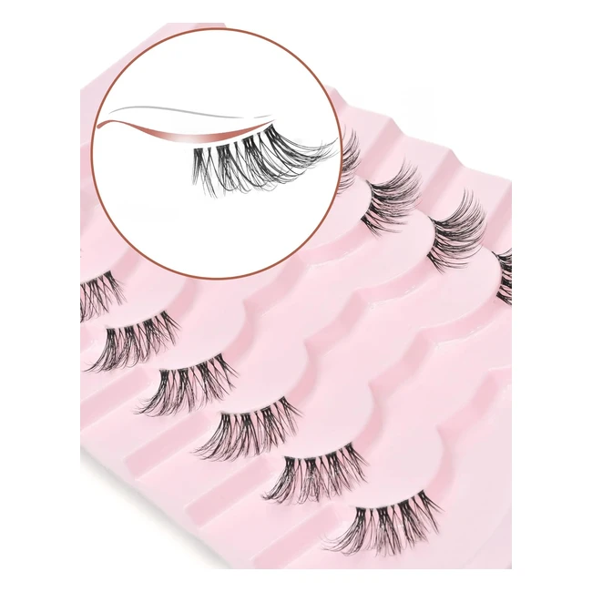 OnlyAll Natural Half Lashes Wispy 3D Faux Mink 7 Pairs C03