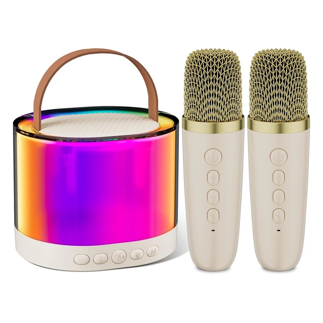 Karaoke Ankuka 2 Micrófonos Inalámbricos LED Bluetooth Regalo Fiesta Cumpleaños
