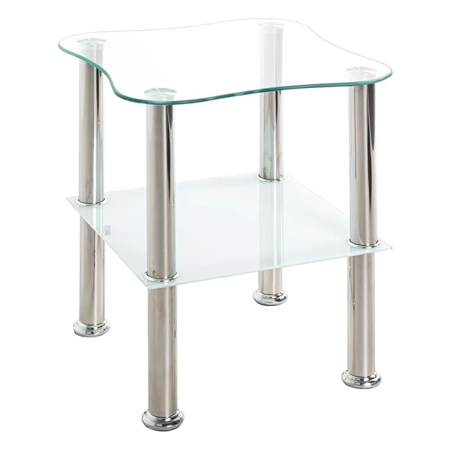 Tavolino Haku Acciaio Inossidabile Bianco L 40 x P 40 x A 47 cm - Design Moderno