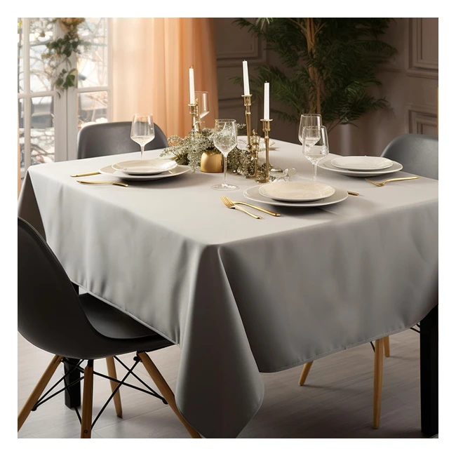 Tovaglia Elegante Grigia 140x140 - Cotone Satinato - Natale Festivit