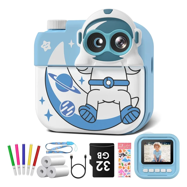 gofunly kids camera instant print 24 instant camera for kids with 32g card 3 rol