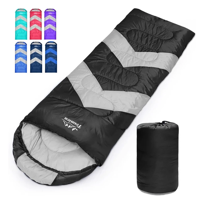 Tesmien Sleeping Bag for Adults & Kids - 4 Season Warm Weather and Winter Lightweight Waterproof - Indoor & Outdoor Camping Traveling Hiking - Ref. 34
